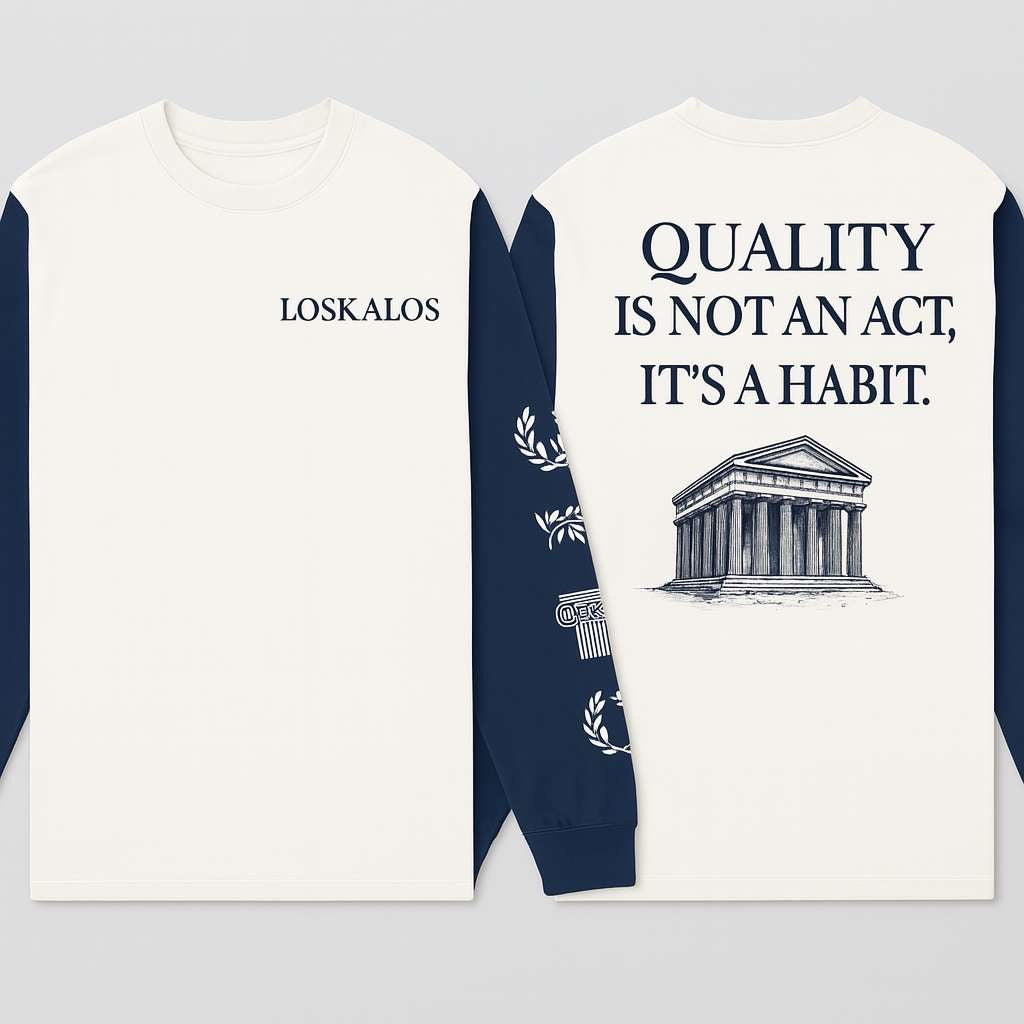 Loskalos ‘Quality Is Not An Act, It’s A Habit’ Long Sleeve Tee Navy